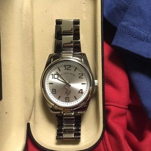 Silver analog watch